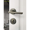 卧室门锁青古铜色室内房间门锁家用通用型木门把手静音磁吸款锁具