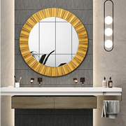 欧式古典镜子正圆形装饰镜，浴室挂镜防水防潮玄关，镜化妆室浴室镜子