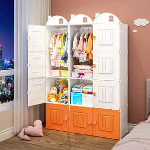 儿童衣柜卧室家用婴儿宝宝小衣橱结实耐用简易挂衣式组装收纳柜子