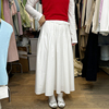 十三行女装气质白色半身裙长裙女夏小众设计垂感a字百褶裙子