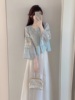 新中式国风套装女夏季小个子，高级感气质盘扣上衣，半身长裙子两件套
