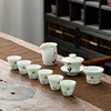 景德镇手绘梅花功夫茶具套装陶瓷，家用茶杯茶壶，荷花整套茶具简约