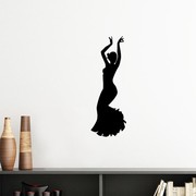 舞者民族舞艺术表演墙贴纸剪影，墙家居卧室房间，装饰画可移除贴画
