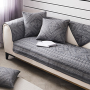 新中式沙发垫布艺全棉四季通用防滑坐垫子夏季套罩2024盖巾布