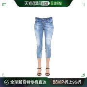 香港直邮Dsquared2D二次方女士牛仔裤浅蓝色棉质日常柔软透气百搭