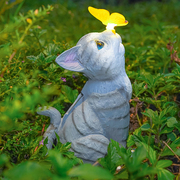 户外庭院装饰摆h件太阳能夜灯别墅阳台花园造景布置猫咪动物装饰