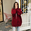 韩版牛角扣毛衣女秋冬外穿开衫，中长款宽松粗线加厚2022年针织外套