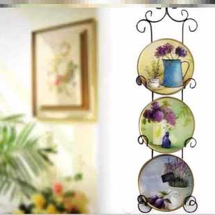欧式家居墙面装饰陶瓷，挂盘美式田园小鸟，挂盘带铁艺挂架壁饰挂件
