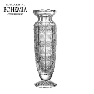 捷克进口BOHEMIA波西米亚水晶玻璃花瓶手工车刻欧式轻奢花瓶