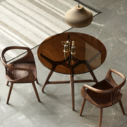 巷子戏法丨OR北欧风圆形餐桌椅组合实木后现代小户型钢化玻璃圆桌