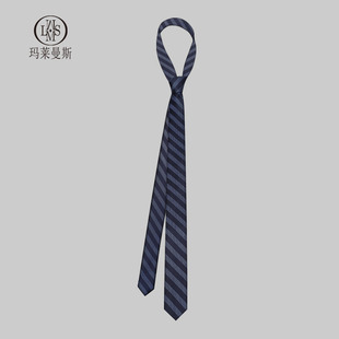 领带男时尚深蓝色条纹细窄款手打休闲韩版西装衬衫装饰女潮流5CM