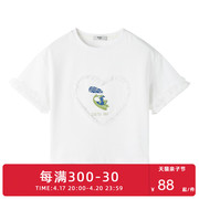 MQD夏季童装男童儿童夏季圆领短袖T恤立体印花图案