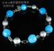 韩国饰品 波西米亚风格蓝色透光串珠镀白金手链