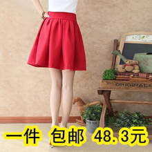 2011新款秋冬短裙半身蓬蓬裙子中裙高腰裙复古A字可爱百褶裙