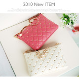 2010新款 精品 超美小羊皮菱格铆钉多用链条单肩包 可斜跨
