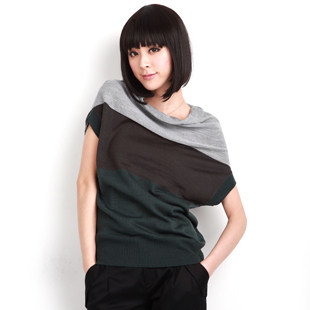 恋爱宝贝 O.SA 正品09冬条纹宽松女装针织毛衣 SE91013