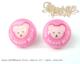 韩国进口HAPPY BEAR钮扣状耳钉(4色)