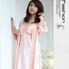 伊娃Eva2010春秋新款性感两件套睡裙/睡袍（粉色）