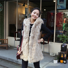 韩国现货时尚仿兔毛马甲 秋冬女装皮草外套新款 <span class=H>冬季</span>加厚带帽马夹