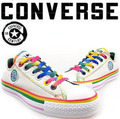 09款 正品匡威帆布鞋 CONVERSE 七彩带收音机 米黄色低帮