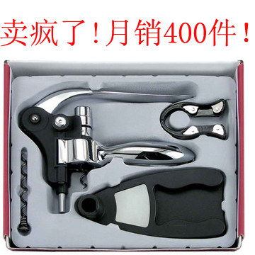 豪华型锌合金红酒开瓶器 葡萄酒开瓶器 兔头开瓶器四件套