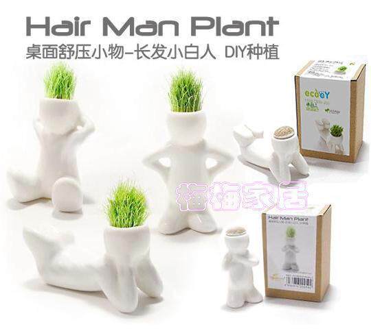 促销 小白人青草种植 绿化桌面DIY简单栽培 4款可选 单个价[FCF1]