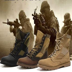  走索男靴子潮流沙漠靴马丁靴战靴军靴疯马牛皮靴户外工装靴长筒靴
