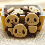 双色熊猫曲奇饼干，模具套装卡通蛋糕巧克力，翻糖压模饭团模