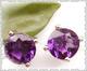 紫色风情 925银镀白金天然特A质大颗紫晶耳钉