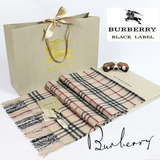【正品包邮】Burberry巴宝莉羊绒围巾 经典款 杏色小格 圣诞礼物