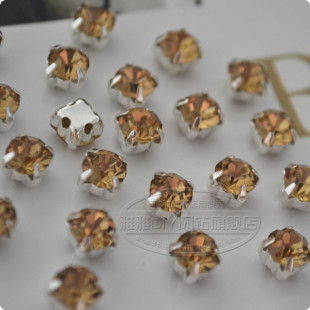  国贸A级爪钻抓钻手缝钻服装服饰玻璃饰品配件材料包批发水晶黄