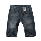 特价直销 <span class=H>Calvin Klein</span>深蓝磨白牛仔中裤422-s81/P57