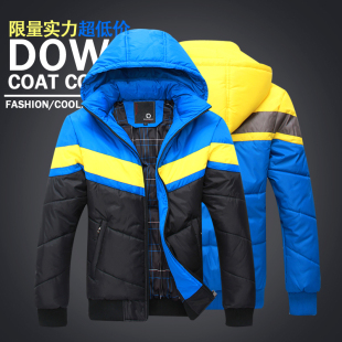  冬装新款保暖棉衣外套男式加厚棉服短款修身大码黄蓝黑色棉袄
