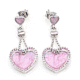 多基朴韩国直送 李多海粉红的心吊坠耳环