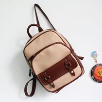 日系樱桃小丸子的小背包可爱拼色学生书包皮质休闲双肩包手提女包