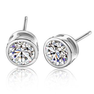  瑗昕专柜经典闪耀炫彩八心八箭瑞士钻克拉韩国锆钻石耳钉耳饰KR8