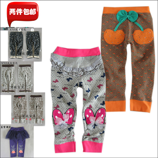  K01两件包邮秋冬女童打底裤加厚加绒韩版儿童打底裤小号可开裆