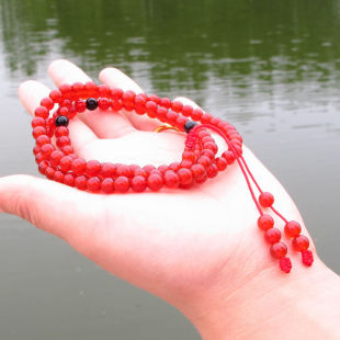  天天特价超透开光108颗红玛瑙配红玛瑙转运改运佛珠手链