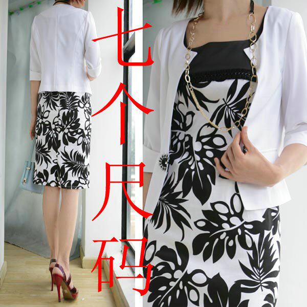 特价女士春秋夏季3季可穿2两件套，连衣裙+小西装~职业特大码
