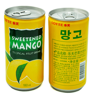  【兰桂坊】T韩国饮料 进口食品 果味饮料 乐天芒果汁/果汁180ml罐