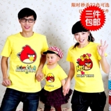 清仓秒杀沙滩亲子装夏装全家装母子母女装短袖T恤愤怒的小鸟大码