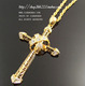 金色九五之尊十字架镂空项链毛衣链