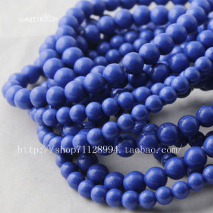  DIY饰品配件手工挂饰白绿松石材料4-10MM蓝色松石散珠串珠子批发