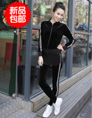 2012 new 包邮 female suit large size of the Korean velvet yarn recreational sports sweater suit