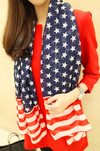 星星条纹国旗 围巾。。。