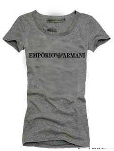  外贸尾单植绒ARMANI女式短袖圆领全棉T恤阿玛尼