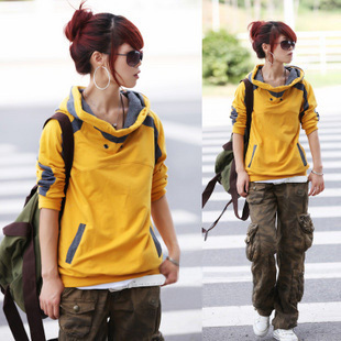 版春秋休闲少女大高中学生女装外套拼色薄<em>款开衫卫</em>