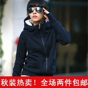 2010秋冬装新款 韩版女装 连帽长袖拉链加厚 卫衣 324