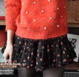 2012新款 VIVI 蕾丝花边 小波点~打底纱裙蓬蓬裙短裙半身裙子