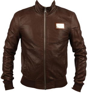  新款DG男式水洗皮衣 男 方块铁牌男士皮夹克男